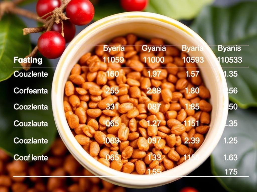 Гуарана и кофеин в спорте. Sample dosing table: approximate caffeine doses and guarana equivalents